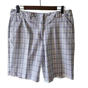 Tommy Armour Dri-Logic Plaid Golf Shorts White / Blue Size 10